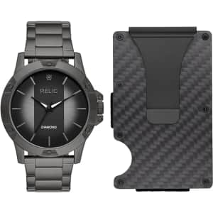 Relic by Fossil Men's Rylan Diamond Watch & Metal Card Case Set for $41