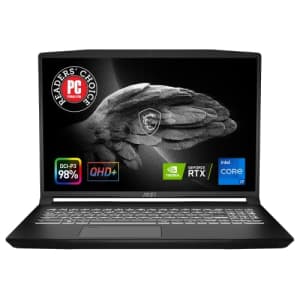 MSI Creator M16 16" Content Creation Laptop: Intel Core i7-12650H RTX 3060 32GB 1TB NVMe SSD, QHD+ for $1,296
