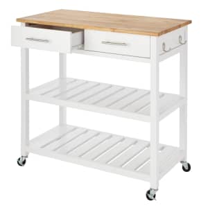 StyleWell Glenville 2-Shelf Kitchen Cart w/ Butcher Block Top for $159 StyleWell Glenville 2-Shelf Kitchen Cart w/ Butcher Block Top for $159