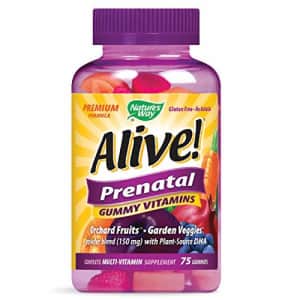 Nature's Way Alive! Prenatal Premium Gummy Multivitamin with DHA, Full B Vitamin Complex, 75 Gummies for $12