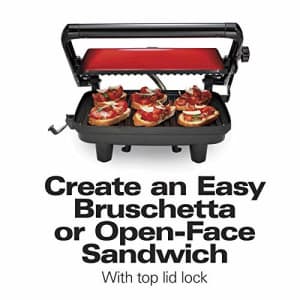 Hamilton Beach Electric Panini Press Grill With Locking Lid, Opens 180 Degrees For Any Sandwich for $45