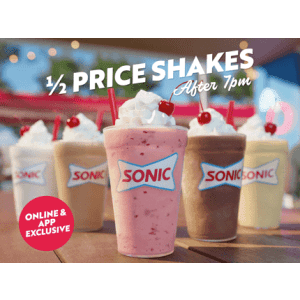 Sonic Shakes at Sonic America's Drive-In: Half Price after 7pm in May