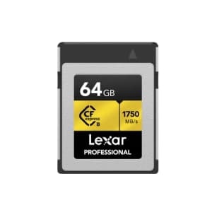 Lexar Professional 64GB CFexpress Type B Memory Card, Up To 1750MB/s Read, Raw 4K Video Recording, for $100