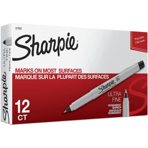 Sharpie Ultra Fine Point Permanent Marker 12-Pack for $8