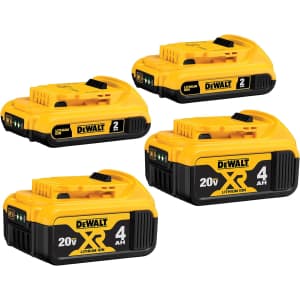 DeWalt 20V MAX Battery 2Ah and 4Ah 4-Pack for $149