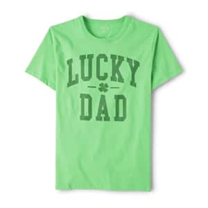 The Children's Place Men's Short Sleeve Graphic T-Shirt, Lucky Dad, Large (Adult) for $7