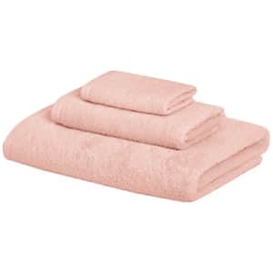 Amazon Basics Quick-Dry, Luxurious, Soft, 100% Cotton Towels, Petal Pink - 3-Piece Set for $17