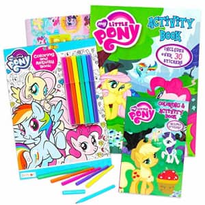 My Little Pony Coloring and Activity Book Set with Stickers -- 3 MLP Books Filled with Games, for $20