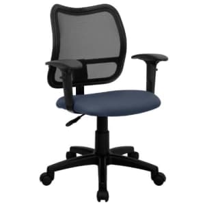 Flash Furniture Mid-Back Navy Blue Mesh Swivel Task Office Chair with Adjustable Arms for $71