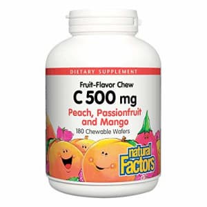 Natural Factors, Kids' Chewable Vitamin C 500 mg, Natural Fruit Support for Healthy Bones and for $19