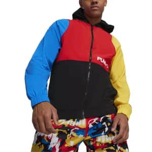 PUMA Men's Winners Circle Colorblocked Full-Zip Hooded Jacket for $32