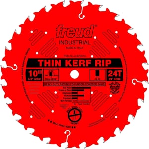 Freud 10" x 24T Thin Kerf Rip Blade for $37 Freud 10" x 24T Thin Kerf Rip Blade for $37