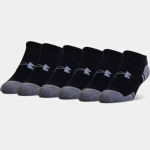 Under Armour Men's UA Resistor III No Show Socks 6-Pack. Apply coupon code "EXTRA30" to get these for the best price we could find by at least $12.