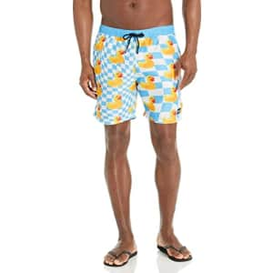 NEFF Men's Standard Daily Hot Tub Board Shorts for Swimming, White/Blue Ducky, X-Large for $40