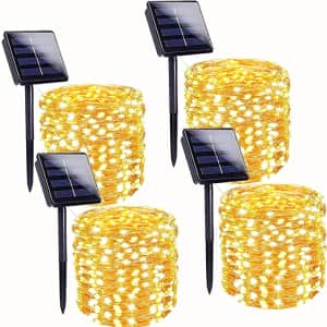160-foot 100 LED Solar String Lights 4-Pack for $26