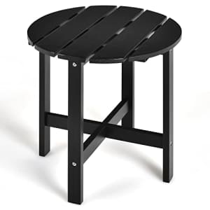 Giantex Patio Side Table 18 Outdoor Bistro Table with Stable Cruciform Structure, Round Small for $46