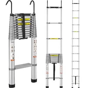 VEVOR Telescoping Ladder, 15 FT Aluminum One-Button Retraction Collapsible Extension Ladder, 400 for $135