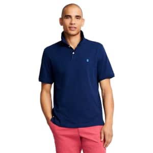 IZOD Men's Short Sleeve Interlock Polo Shirt, Caviar for $20