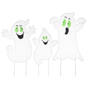 Glitzhome Halloween Glow in Dark Ghost Family Yard Stake Set for $48