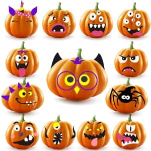 Wavejoe 3D Pumpkin Face Stickers for $10