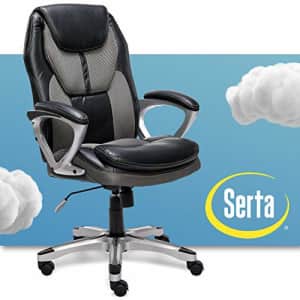 Serta Executive Office Padded Arms Adjustable Ergonomic Gaming Desk Chair with Lumbar Support, Faux for $225