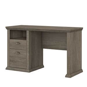 Bush Furniture Yorktown Home Office Desk with Storage, 50W, Restored Gray for $98 Bush Furniture Yorktown Home Office Desk with Storage, 50W, Restored Gray for $98