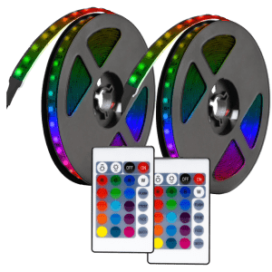 Tech Theory Color Changing Strip Lighting 2-Pack w/ Remote Controls for $18
