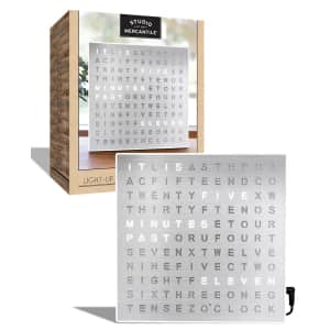 Studio Mercantile Light Up Electronic Word Clock for $30