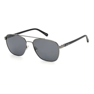 Fossil Men's Male Sunglasses Style FOS 3111/G/S Pilot, Dark Ruthenium/Polarized Gray, 57mm, 18mm for $30
