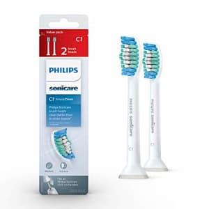 Philips Sonicare Genuine SimplyClean Replacement Toothbrush Heads, 2 Brush Heads, White, HX6012/04 for $18