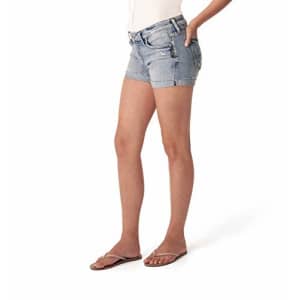 Silver Jeans Co. Women's Boyfriend Mid Rise Shorts, Indigo, 25W for $51