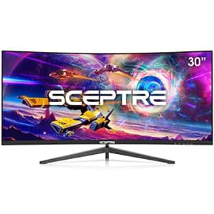 Sceptre 30-inch Curved Gaming Monitor 21:9 2560x1080 Ultra Wide/ Slim HDMI DisplayPort up to 200Hz for $180