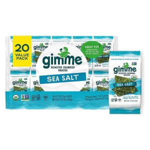 gimMe Organic Roasted Seaweed Sheets 20-Pack for $12 via Sub & Save