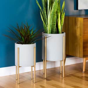 Aspire Mid-Century Planter with Metal Stand 2-Pack for $57 Aspire Mid-Century Planter with Metal Stand 2-Pack for $57