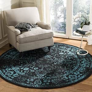 Safavieh Adirondack Collection Area Rug - 4' Round, Black & Teal, Oriental Distressed Design, for $35 Safavieh Adirondack Collection Area Rug - 4' Round, Black & Teal, Oriental Distressed Design, for $35