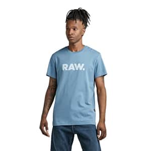 G-Star Raw Men's Holorn Graphic Crew Neck Short Sleeve T-Shirt, RAW: Azul, XX-Large for $18