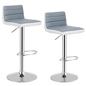 Costway Adjustable Height Barstool 2-Pack for $90