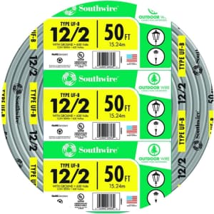 Southwire 50-Foot 12/2WG UF Wire for $39