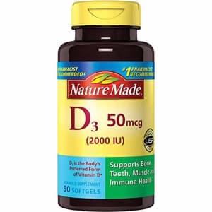 Nature Made Vitamin D3 2000 IU Liquid Softgels 90 ea (Pack of 3) for $30