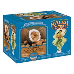 Kauai Coffee Single Serve Pods, Coconut Caramel Crunch Flavor - Arabica Coffee from Hawaiis Largest for $40