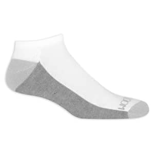 Fruit of the Loom mens 12 Pair Pack Dual Defense Cushioned Socks, White With Grey Sole, 6.5-12 US for $26