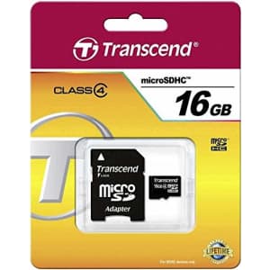 Transcend Samsung Galaxy Avant 4G LTE Cell Phone Memory Card 16GB microSDHC Memory Card with SD Adapter for $12