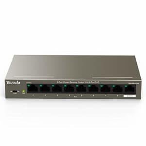 Tenda 9 Port Gigabit PoE Ethernet Switch- with 8PoE @102W, Plug and Play, Office Size, Metal for $115