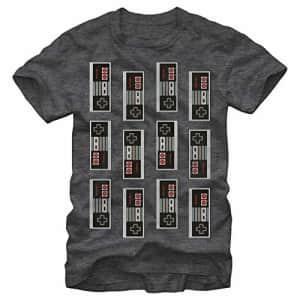 Nintendo Men's T-Shirt, Char HTR, Small for $17