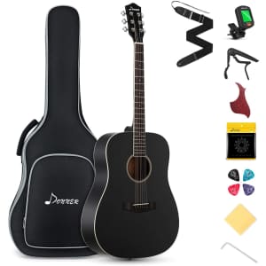 Donner Beginner 41" Acoustic Guitar Starter Bundle for $170