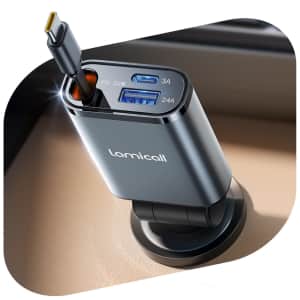 Lamicall Retractable 57W USB-C Fast Car Charger for $11