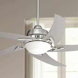 Casa Vieja 52" Capri Modern Ceiling Fan with Light LED Remote Control Brushed Nickel Silver Blades Opal Glass for $300