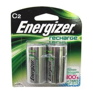 Energizer NiMH Rechargeable Batteries, C, 2 Batteries/Pack for $16