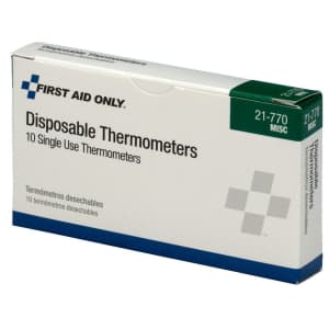 First Aid Only Disposable Thermometer 10-Pack for $7