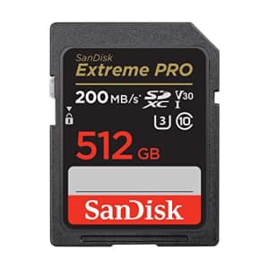 SanDisk 512GB Extreme PRO SDXC UHS-I Memory Card - C10, U3, V30, 4K UHD, SD Card - for $80